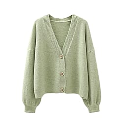 KRIS ANA V Neck Cardigan - Grey
