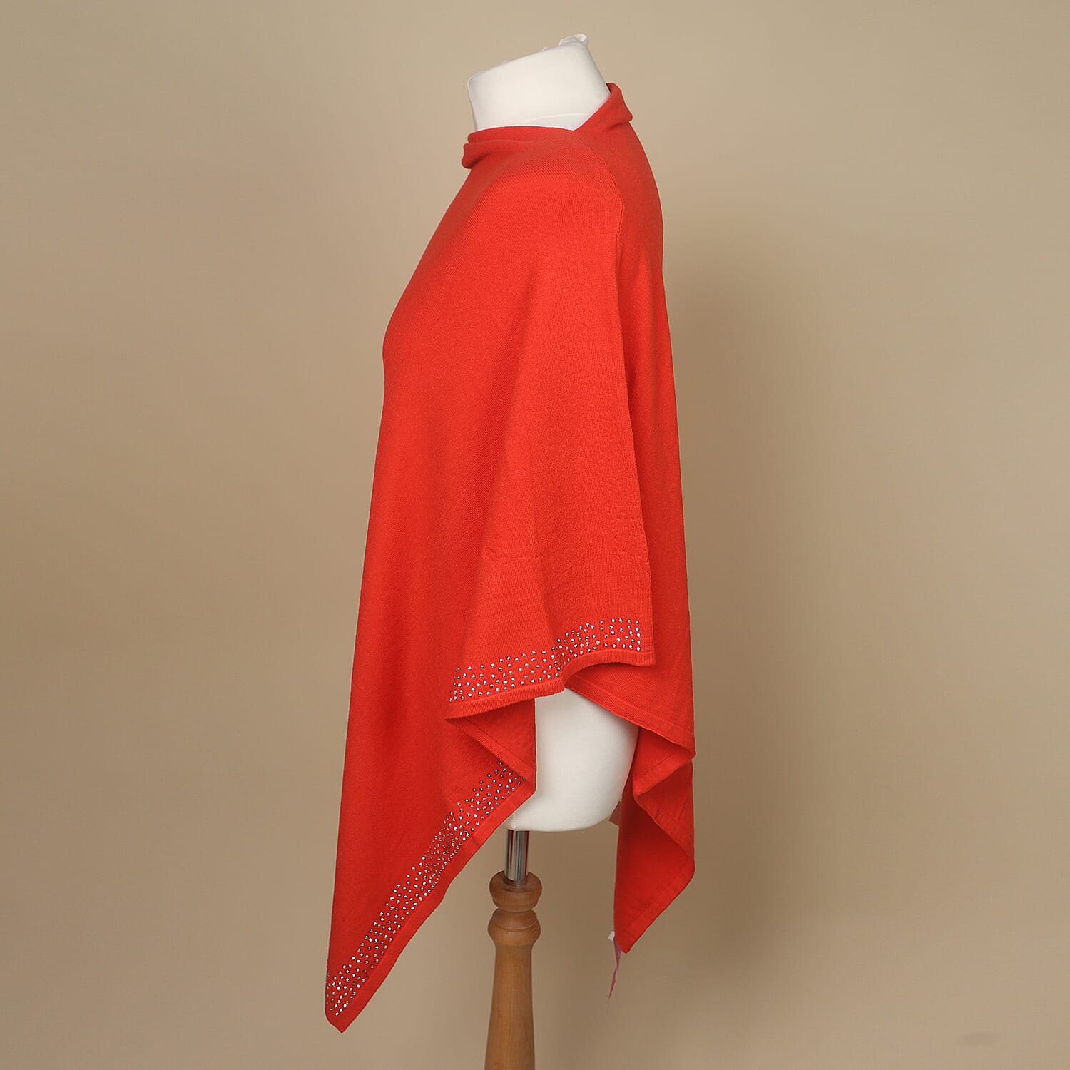 Crystal Trim Poncho (One Size, Fits Approx 8-18) - Orange