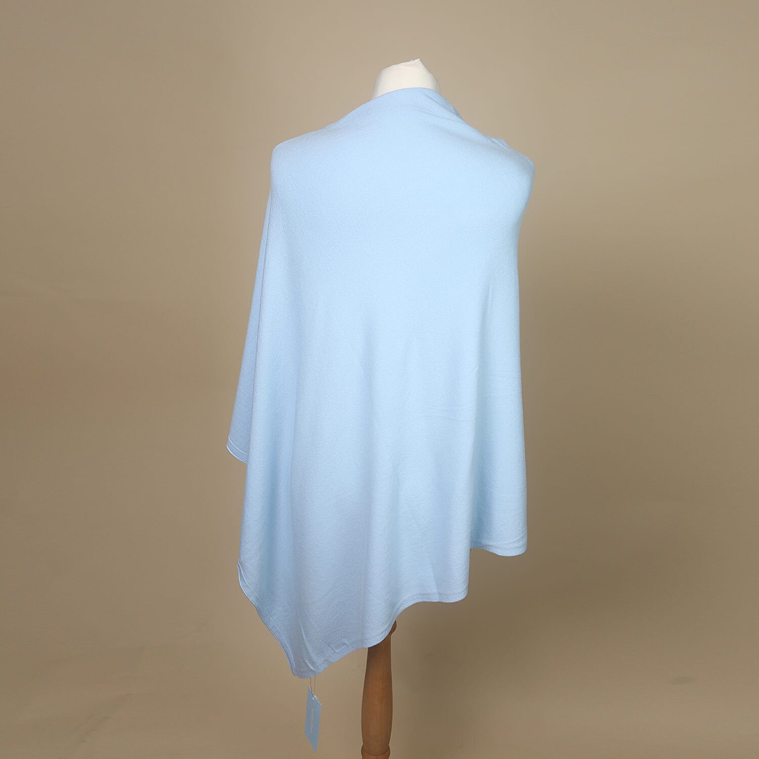 Kris Ana Diamante Trim Poncho (One Size, Fits Approx 8-18) - Baby Blue