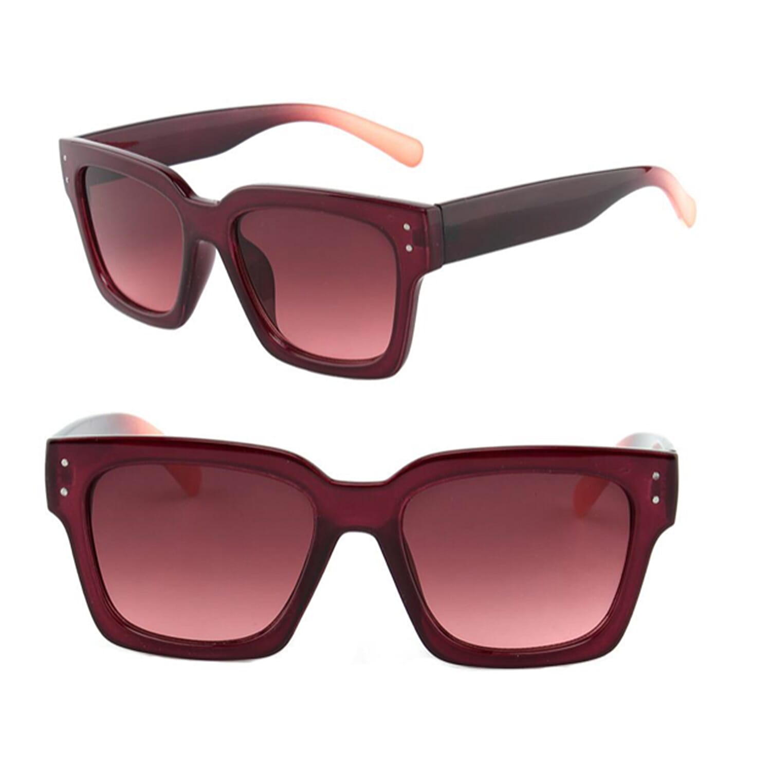 Square Shape Sunglasses for Womens- Burgundy