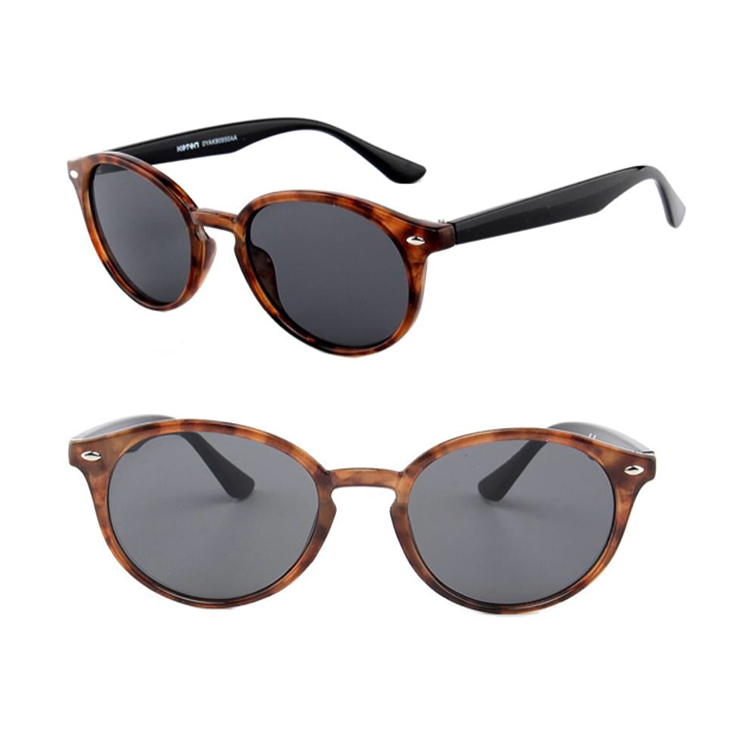 Womens Tortoise Shell Round Sunglasses  - Brown