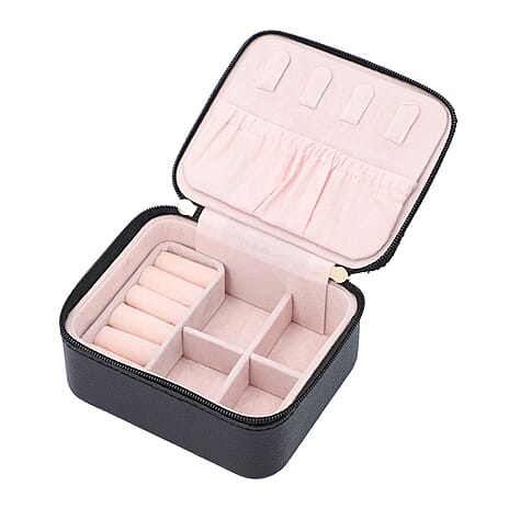 Travel Jewelry & Accessories Box with Removable Sections - Black