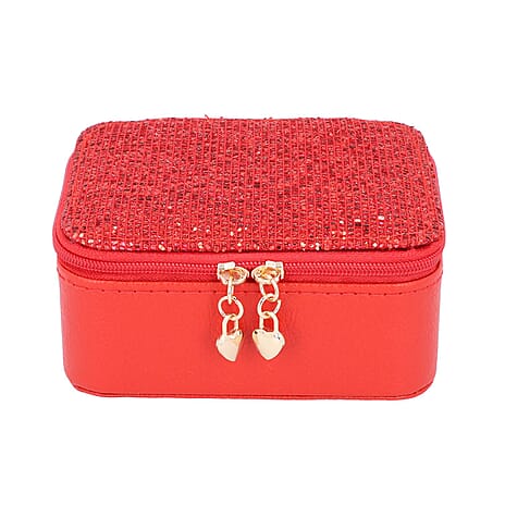 Travel Jewelry & Accessories Box with Removable Sections - Red