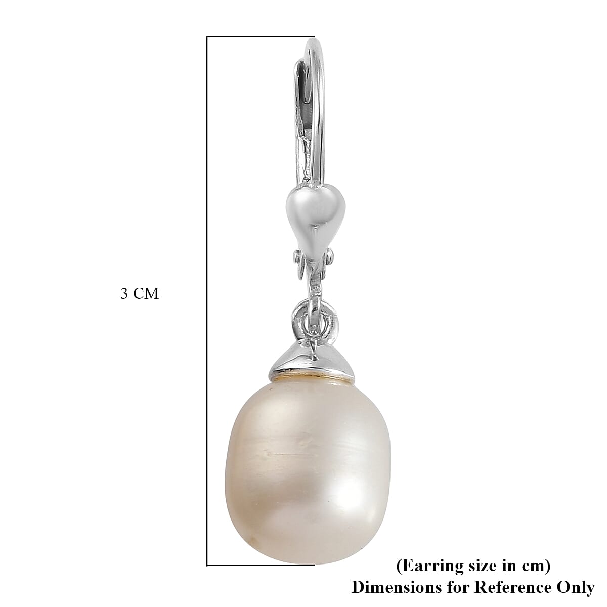 Freshwater Pearl Lever Back Earrings in Sterling Silver