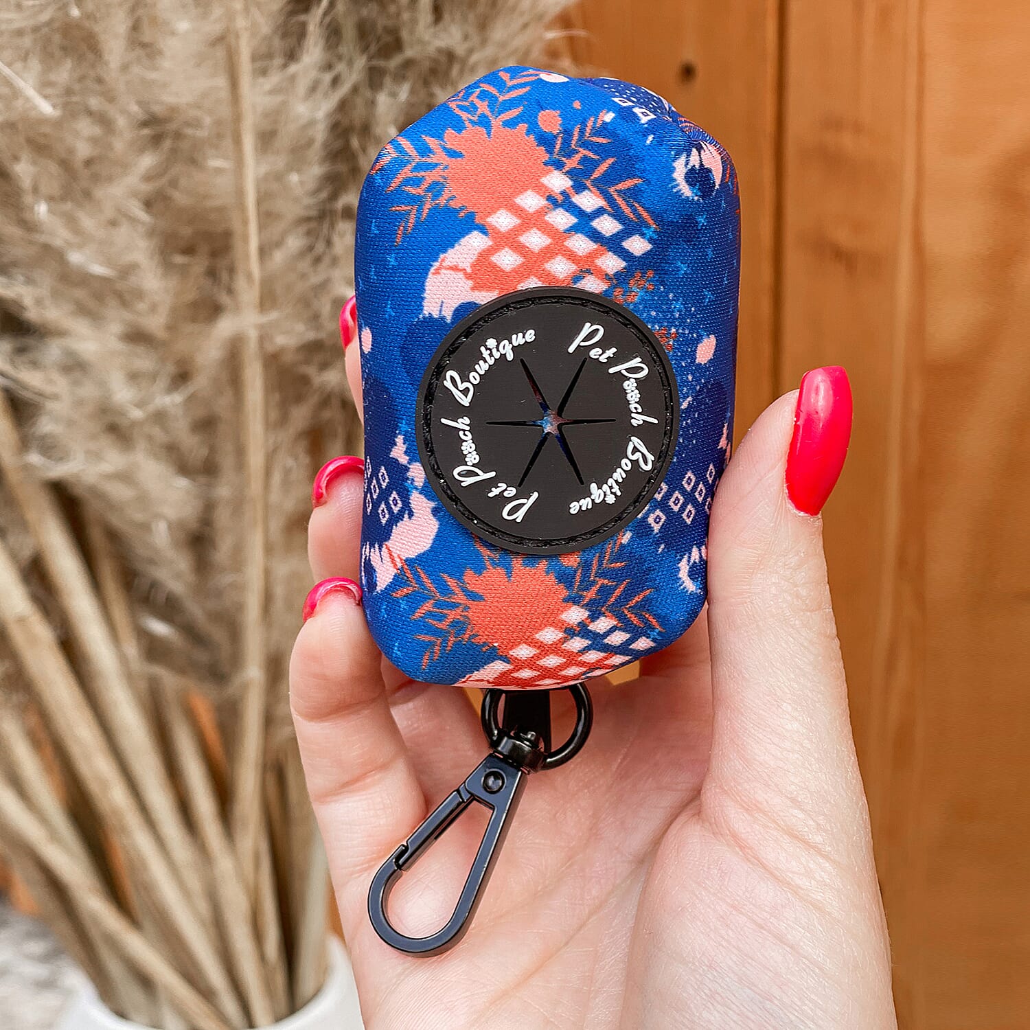 Pet Pooch Boutique-Ocean & Tan Poo Bag Holder (Size 8x5x5 cm)- Multi