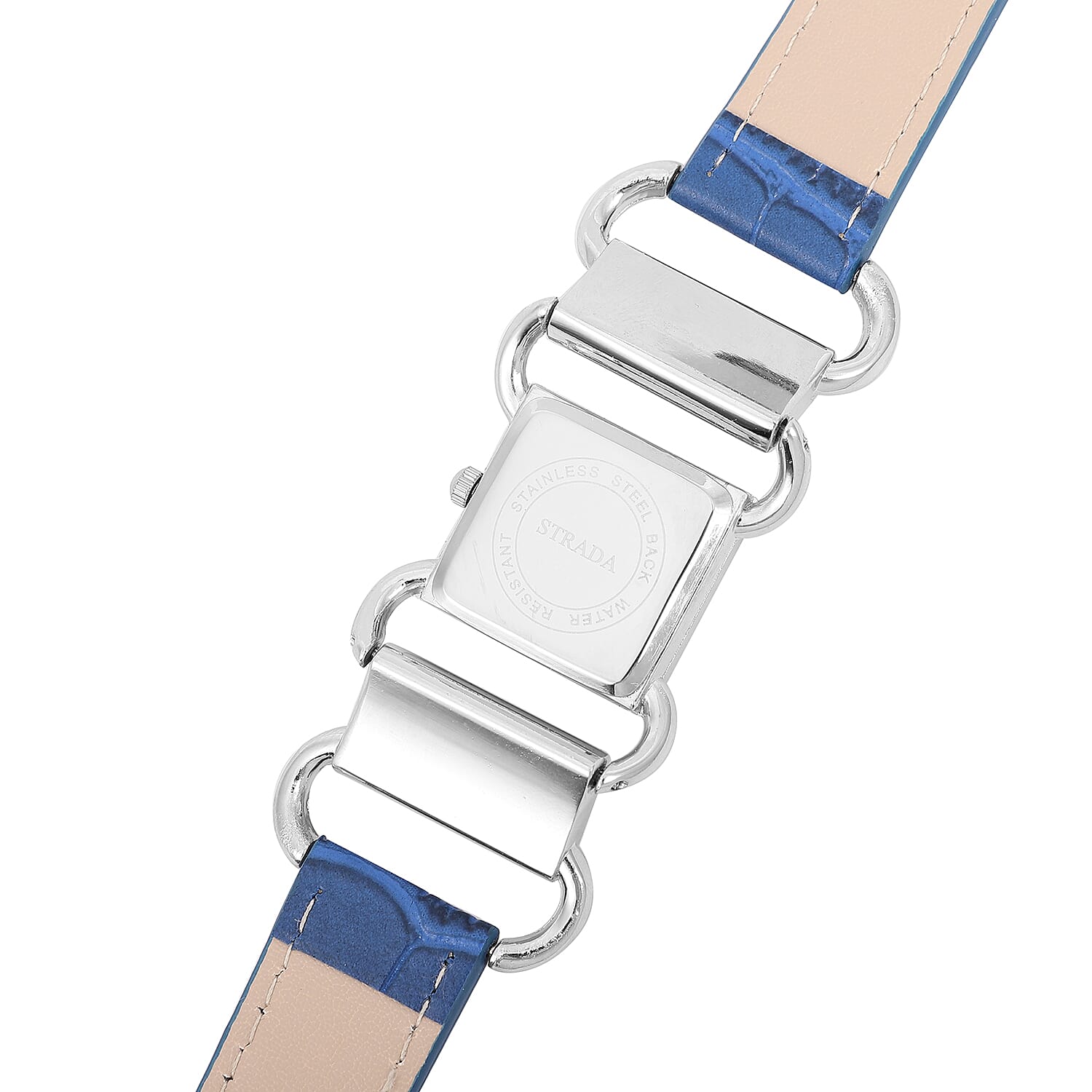 STRADA Japanese Movement Blue Dial Crystal Studded Water Resistant Watch with Blue Colour Strap