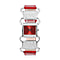 STRADA Japanese Movement Red Dial Crystal Studded Water Resistant Watch with Red Colour Strap