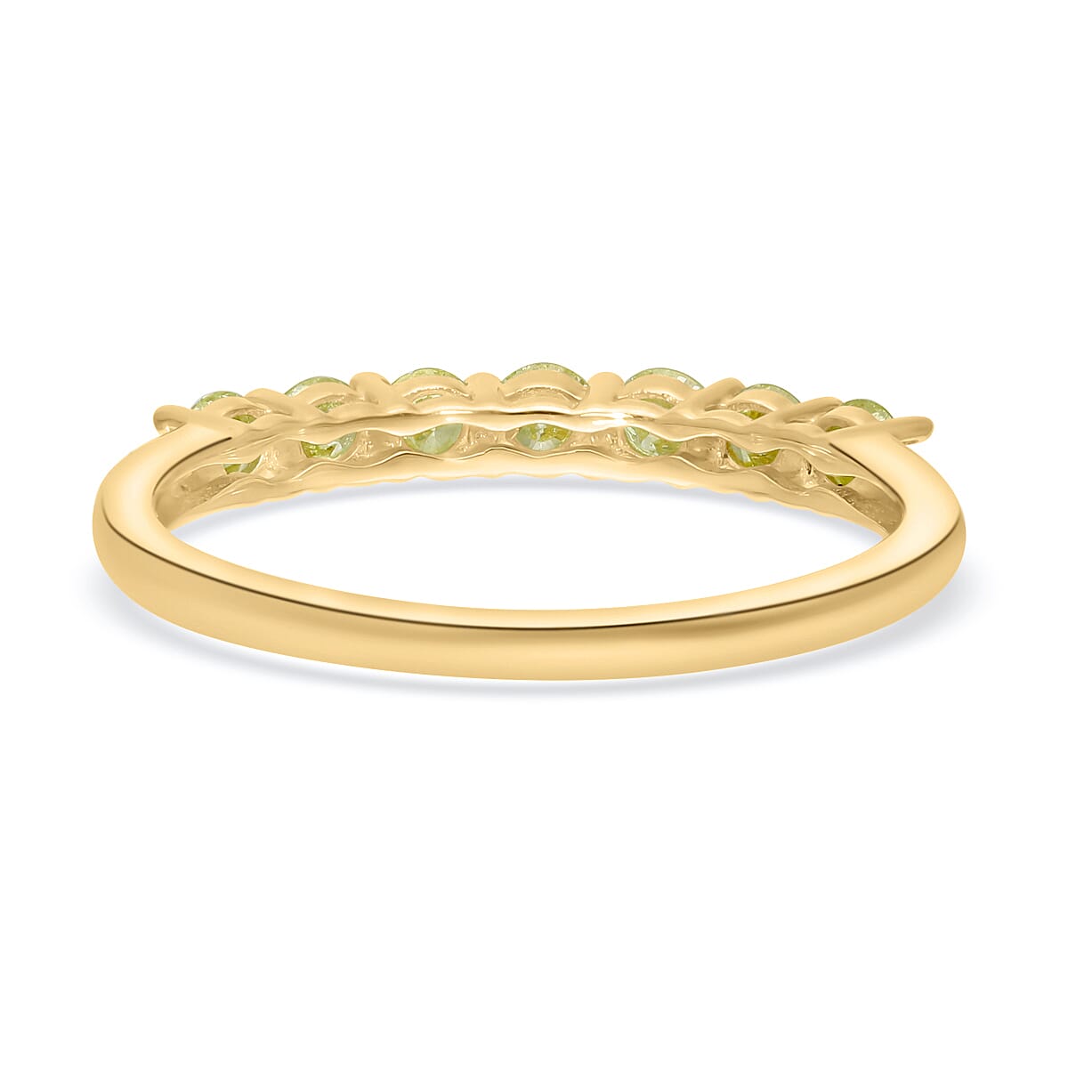 9K Yellow Gold Natural Yellow Diamond Half Eternity Ring 0.55 Ct.