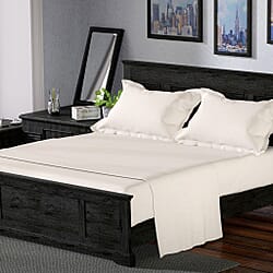 4 Piece Set - Cotton Flat Sheet Fitted Sheet and 2 Pillowcase - Grey