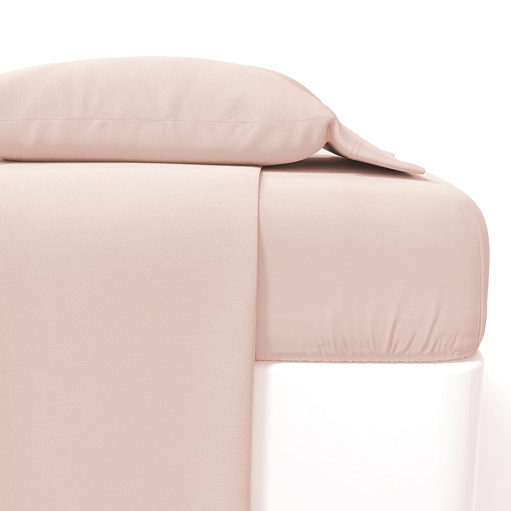 4 Piece Set - Cotton Flat Sheet Fitted Sheet and 2 Pillowcase - Grey