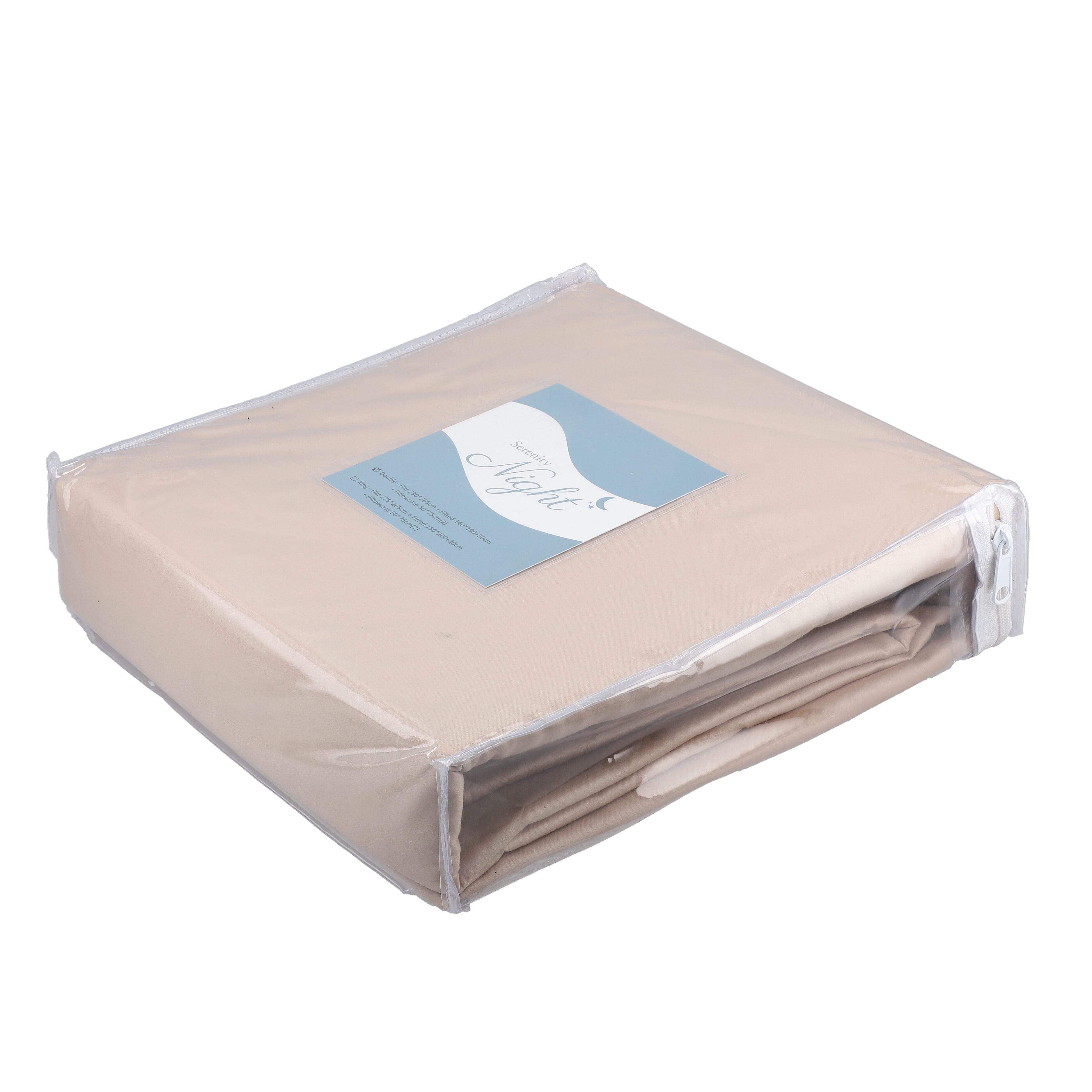 4 Piece Set - Cotton Flat Sheet Fitted Sheet and 2 Pillowcase - Grey