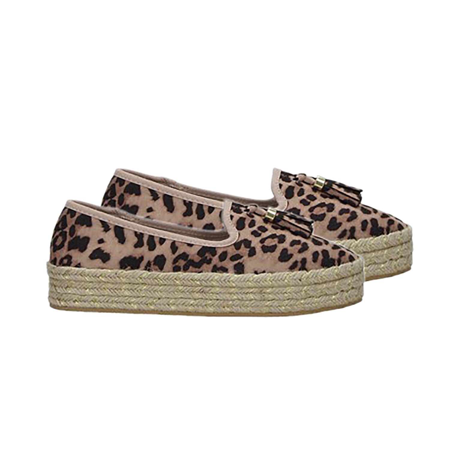 Manchester Closeout Deal Wedge Canvas Women Shoes (Size-3) - Leopard
