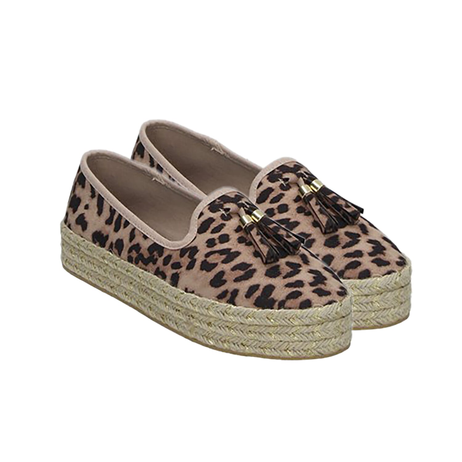 Manchester Closeout Deal Wedge Canvas Women Shoes (Size-4) - Leopard