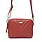 ASSOTS LONDON Iris Genuine Leather Quilted Pattern Crossbody Bag with Detachable Shoulder Strap  Red