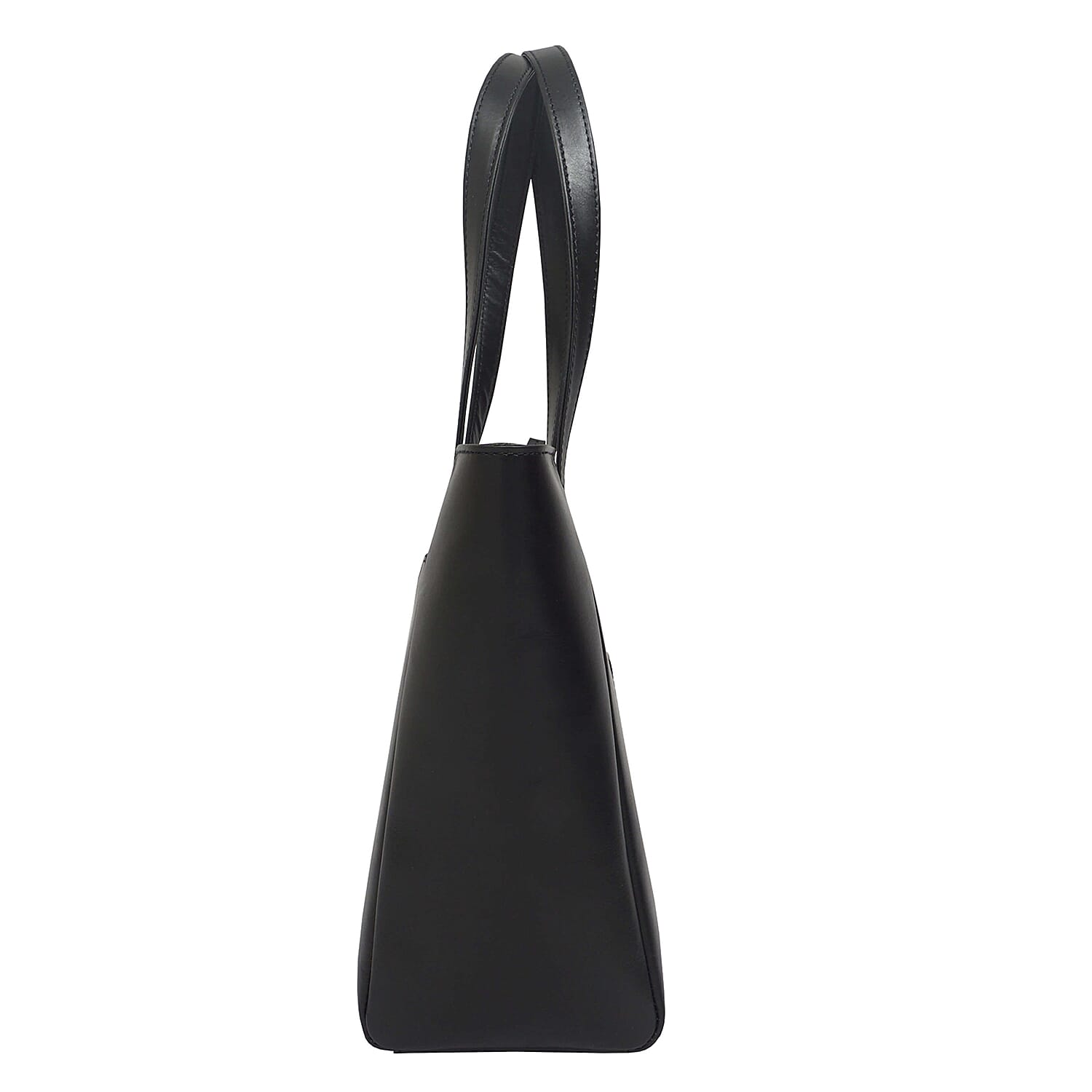 ASSOTS LONDON Linda Genuine Leather Slip Pocket Tote Bag black