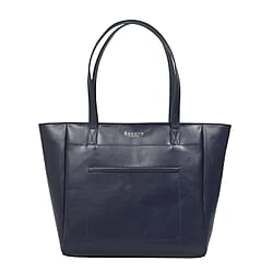 ASSOTS LONDON Linda Genuine Leather Slip Pocket Tote Bag black