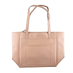 ASSOTS LONDON Linda Genuine Leather Slip Pocket Tote Bag black