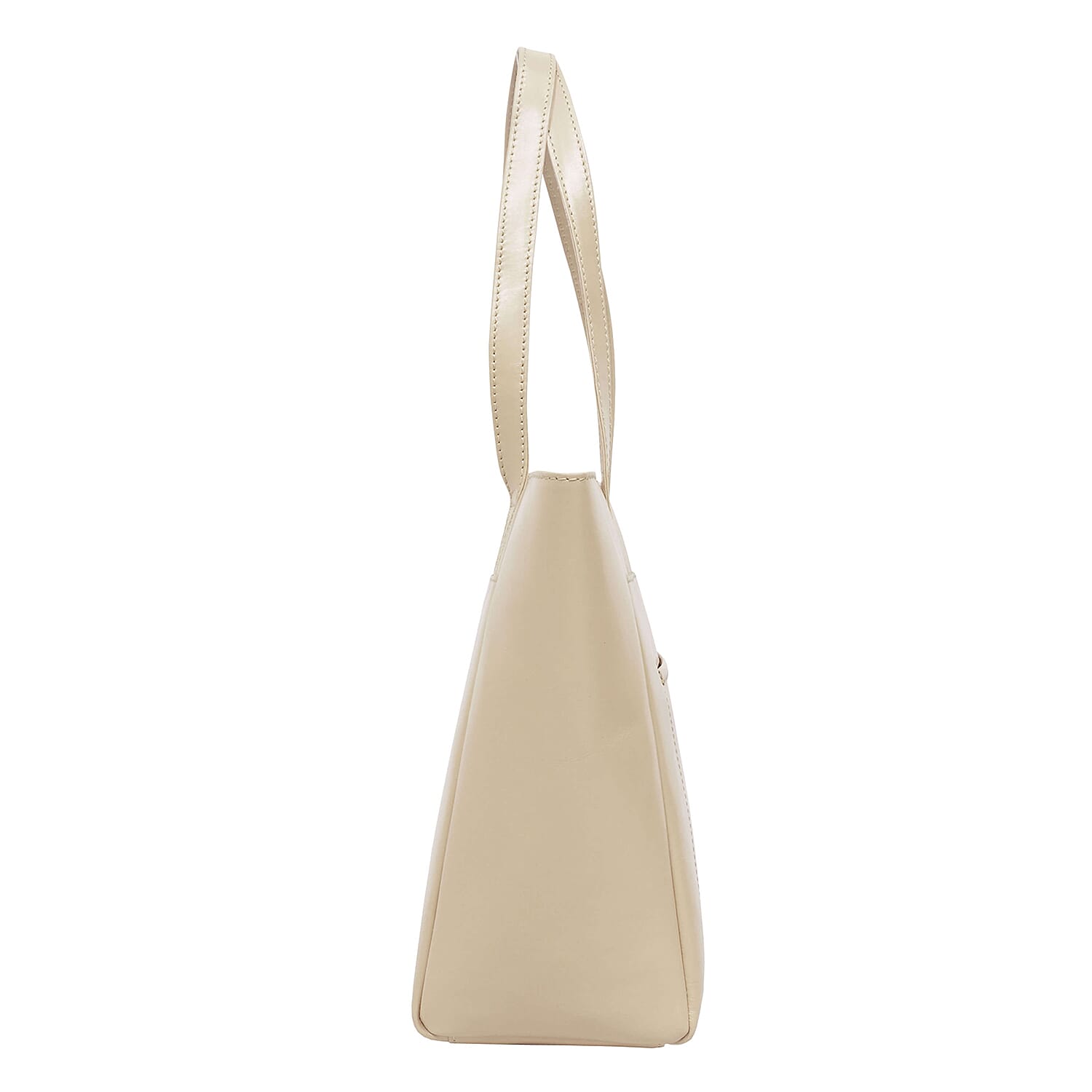 ASSOTS LONDON Linda 100% Genuine Leather Slip Pocket Tote Bag with Zipper Closure (Size 39x27x10 Cm) - Nude