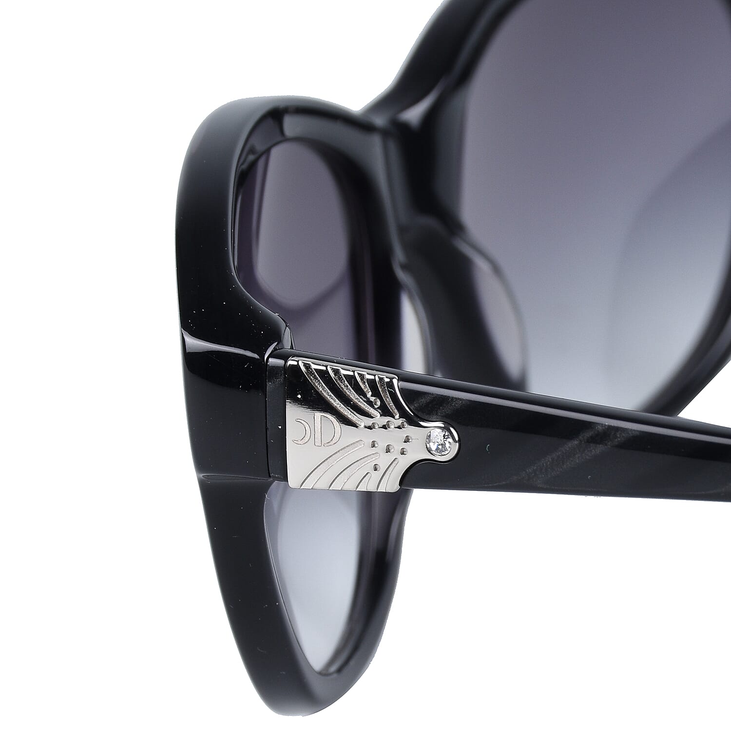 Catherine Denevue- Womens Black Cateye Sunglasses