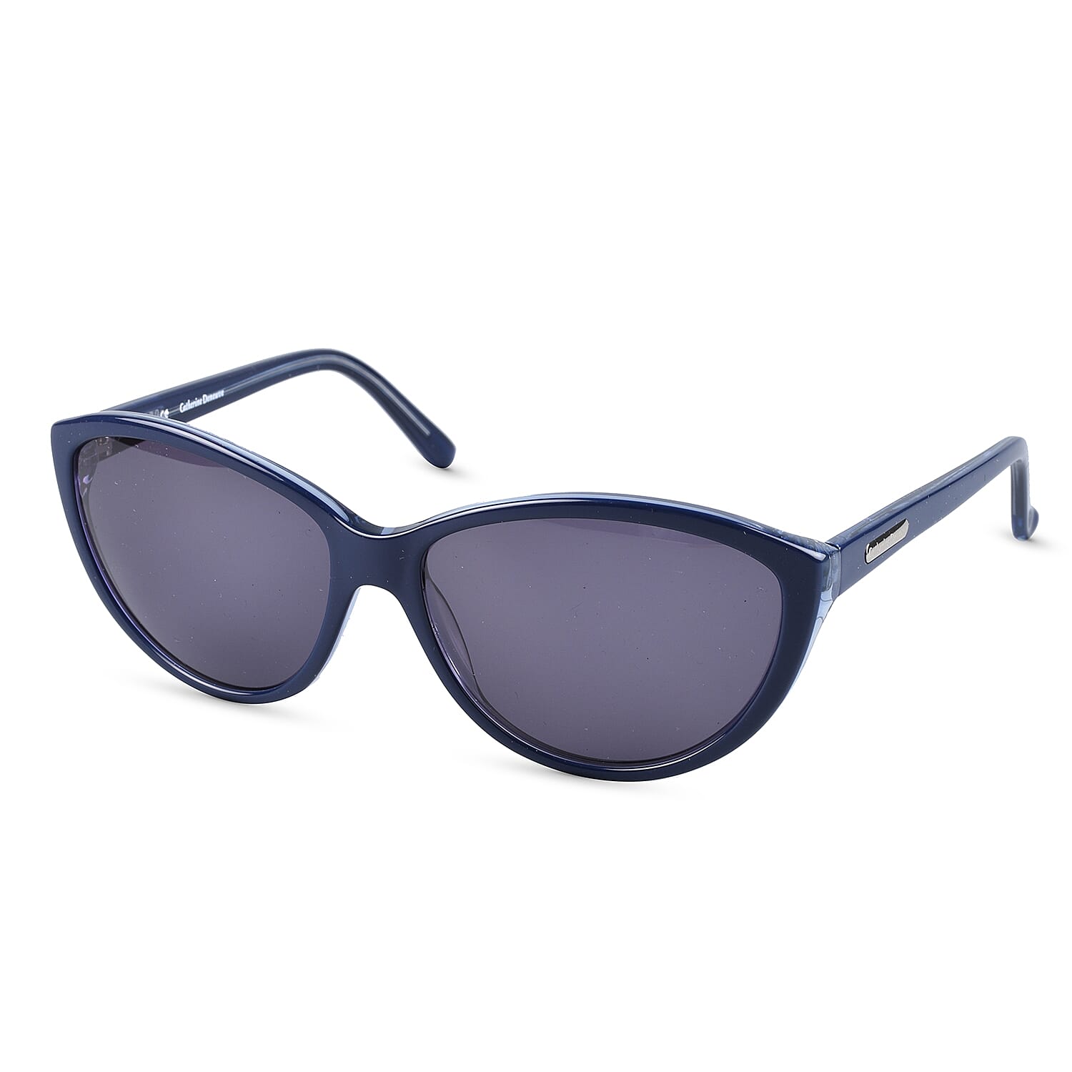 Catherine Denevue- Womens Navy Blue Cateye Sunglasses