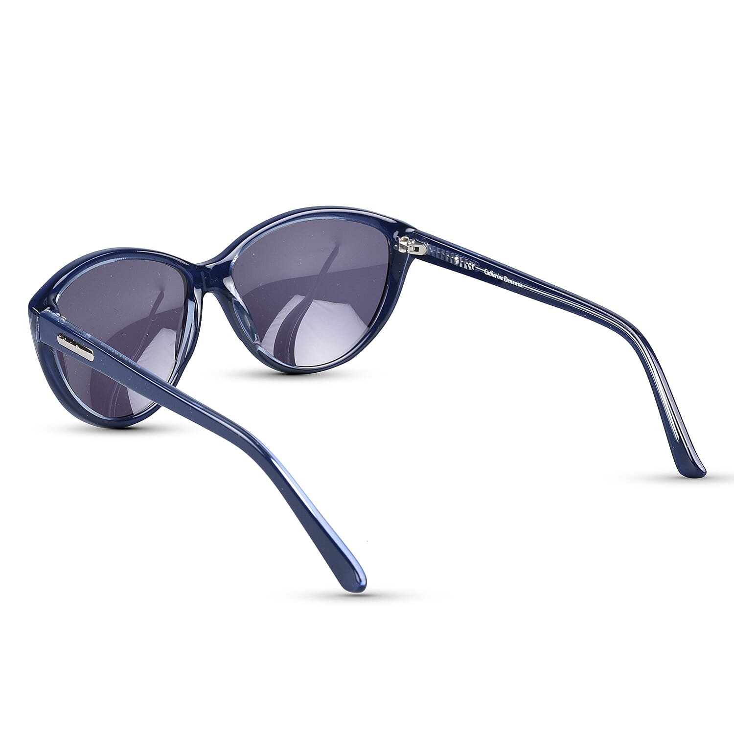 Catherine Denevue- Womens Navy Blue Cateye Sunglasses