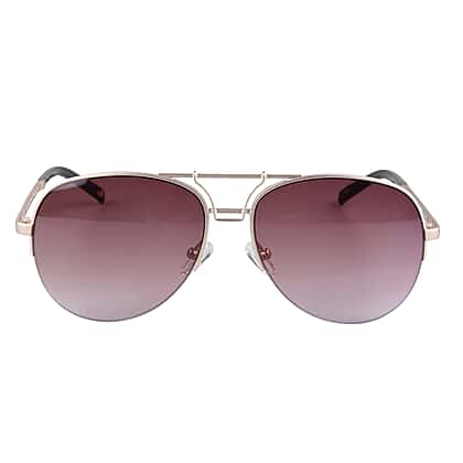 RAMPAGE- Womens Gold Semieimless Aviator Sunglasses Brown  display picture 1