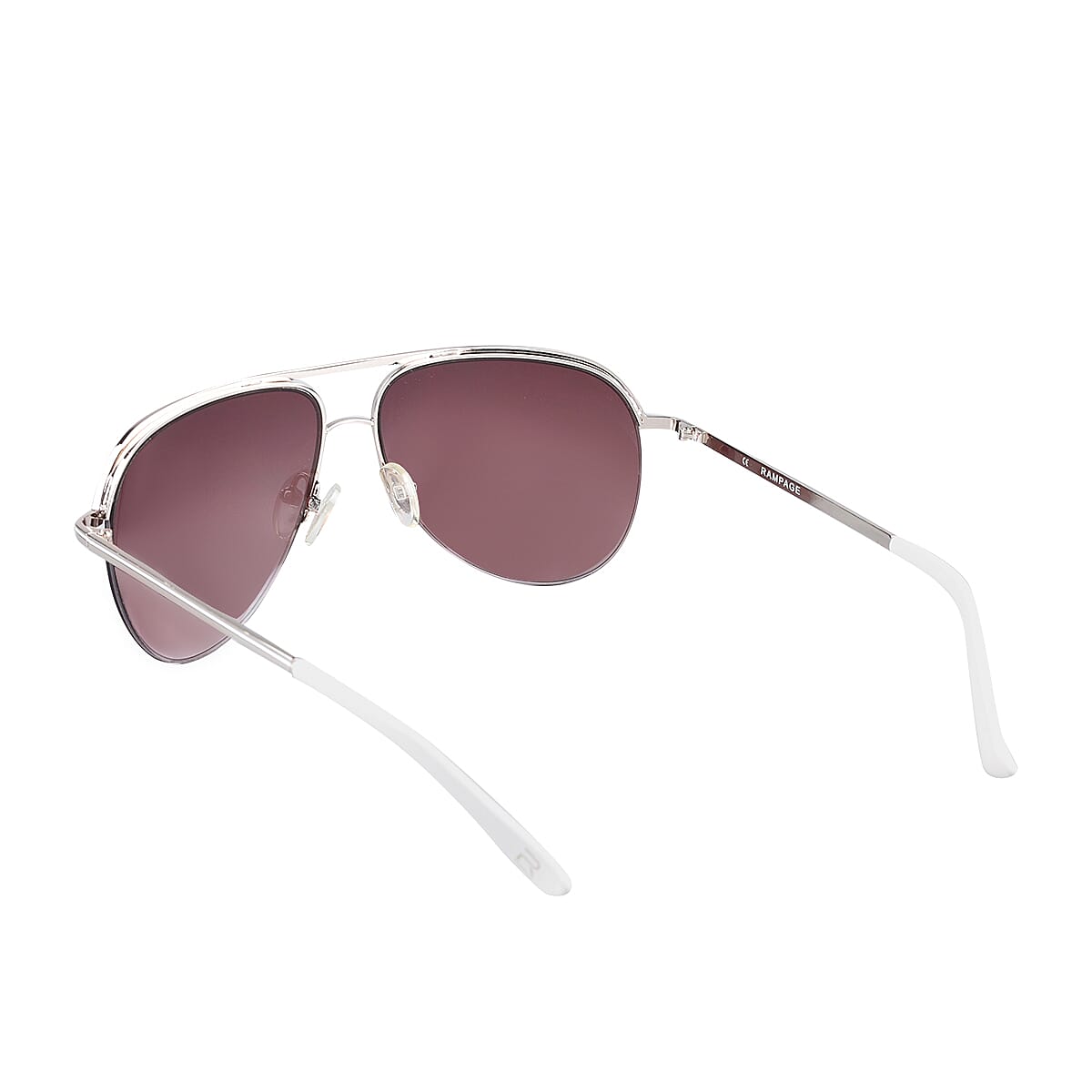 RAMPAGE - Unisex Gold Aviator Sunglasses with White Tip & Brown Lenses