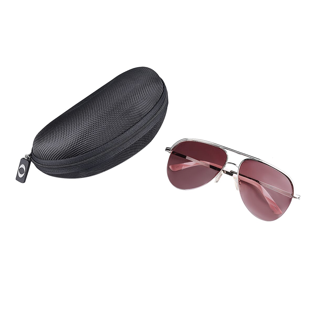 RAMPAGE - Unisex Gold Aviator Sunglasses with White Tip & Brown Lenses