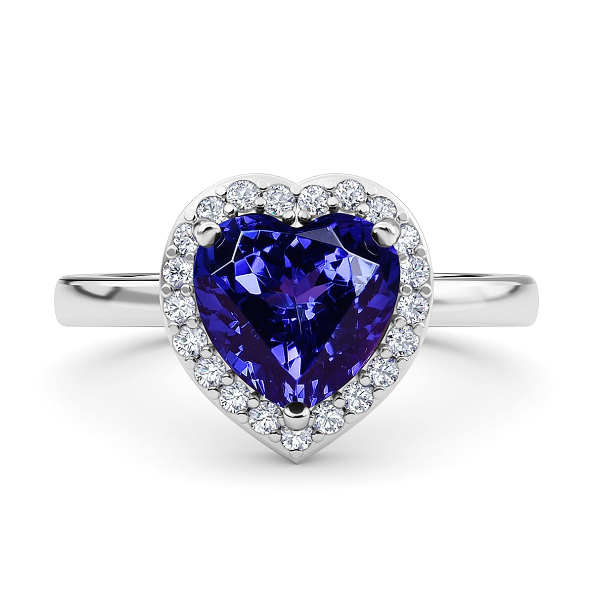RHAPSODY 950 Platinum AAAA Tanzanite and Diamond(VS-E-F) Ring 2.18 Ct.