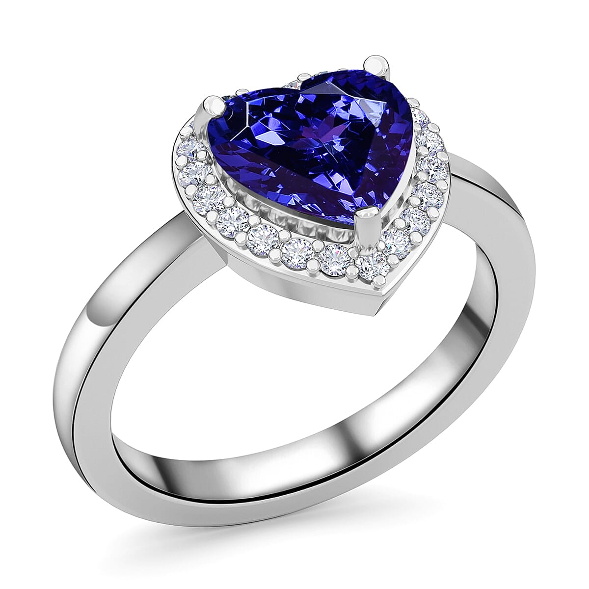 RHAPSODY 950 Platinum AAAA Tanzanite and Diamond(VS-E-F) Ring 2.18 Ct.