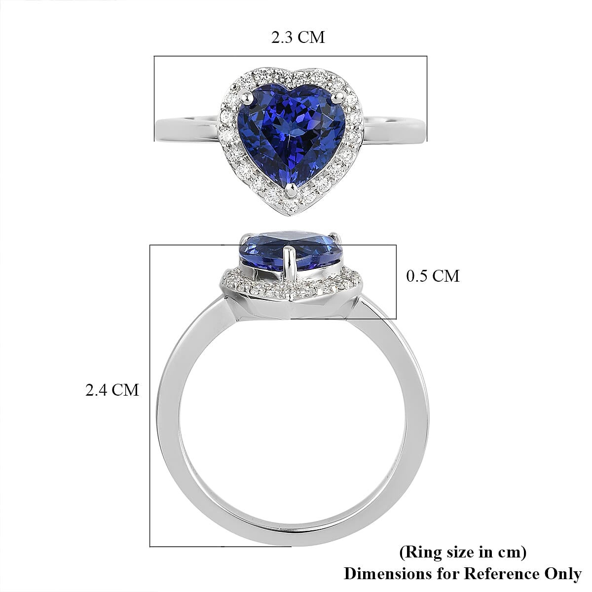 RHAPSODY 950 Platinum AAAA Tanzanite and Diamond(VS-E-F) Ring 2.18 Ct.