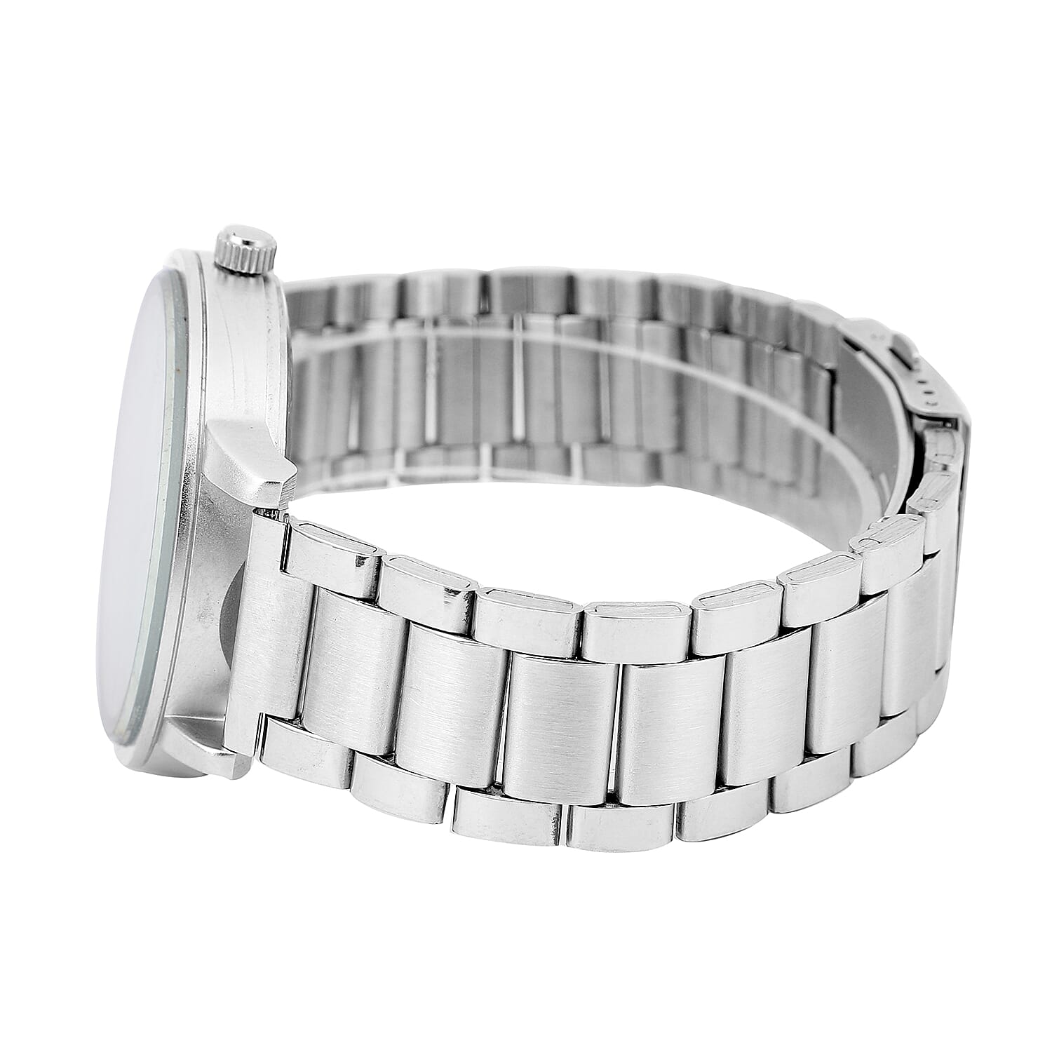 STRADA Japanese Movement Leaf Pattern Dial Water Resistant Watch with Silver Colour Chain Strap