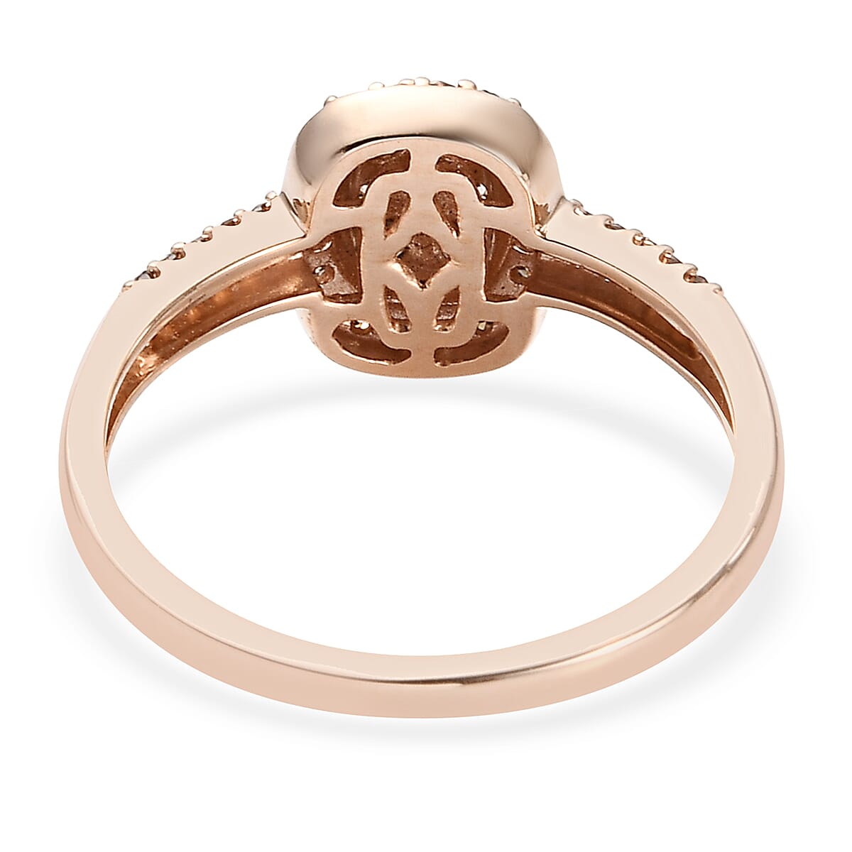 9K Rose Gold SGL Certified Champagne Diamond (I3) Ring 0.52 Ct.