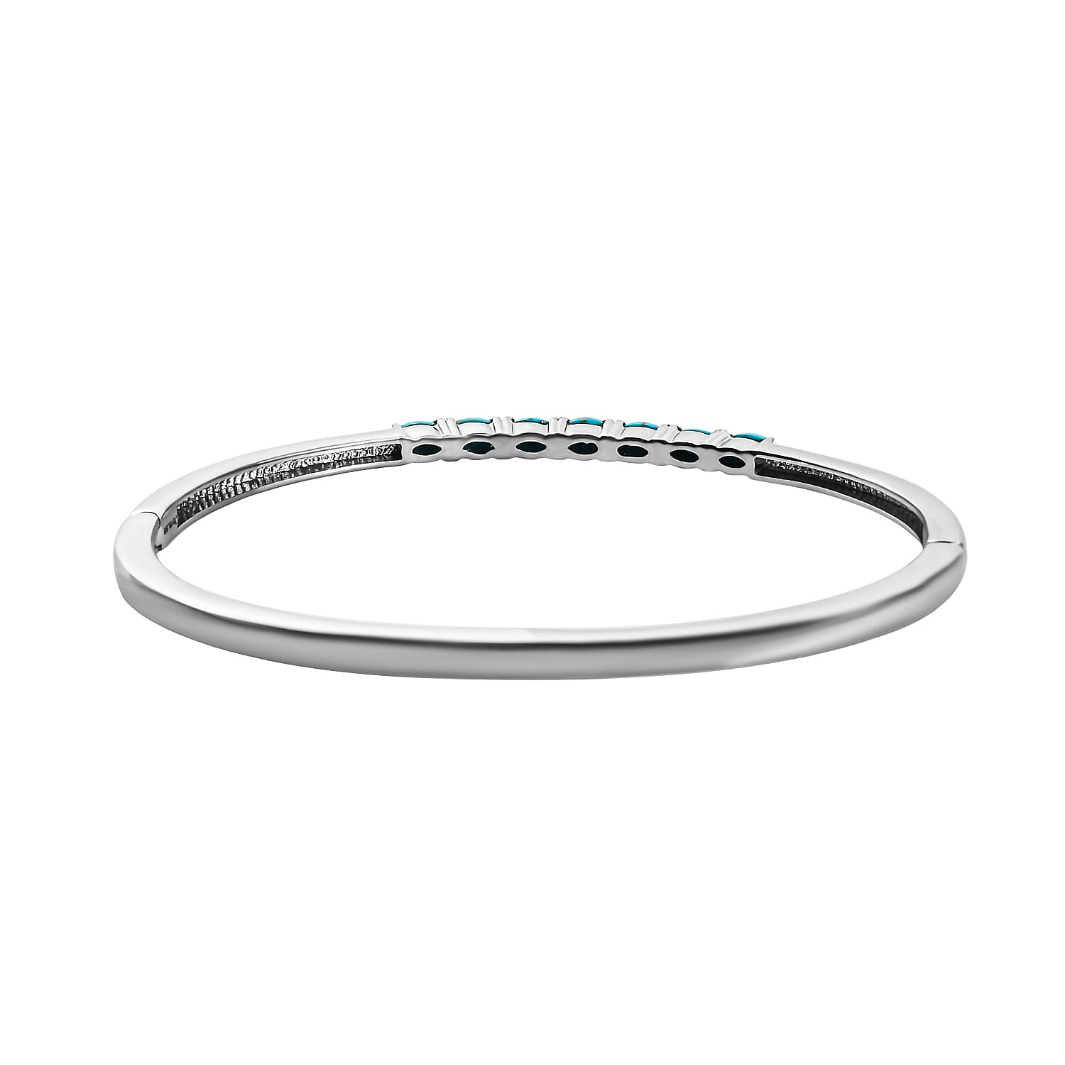 Sleeping Beauty Turquoise Bangle (Size 7.5) Stainless Steel 1.722 Ct.