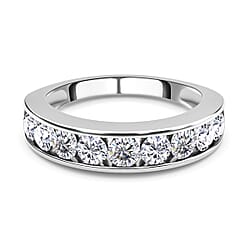 Moissanite Half Eternity Ring in Sterling Silver