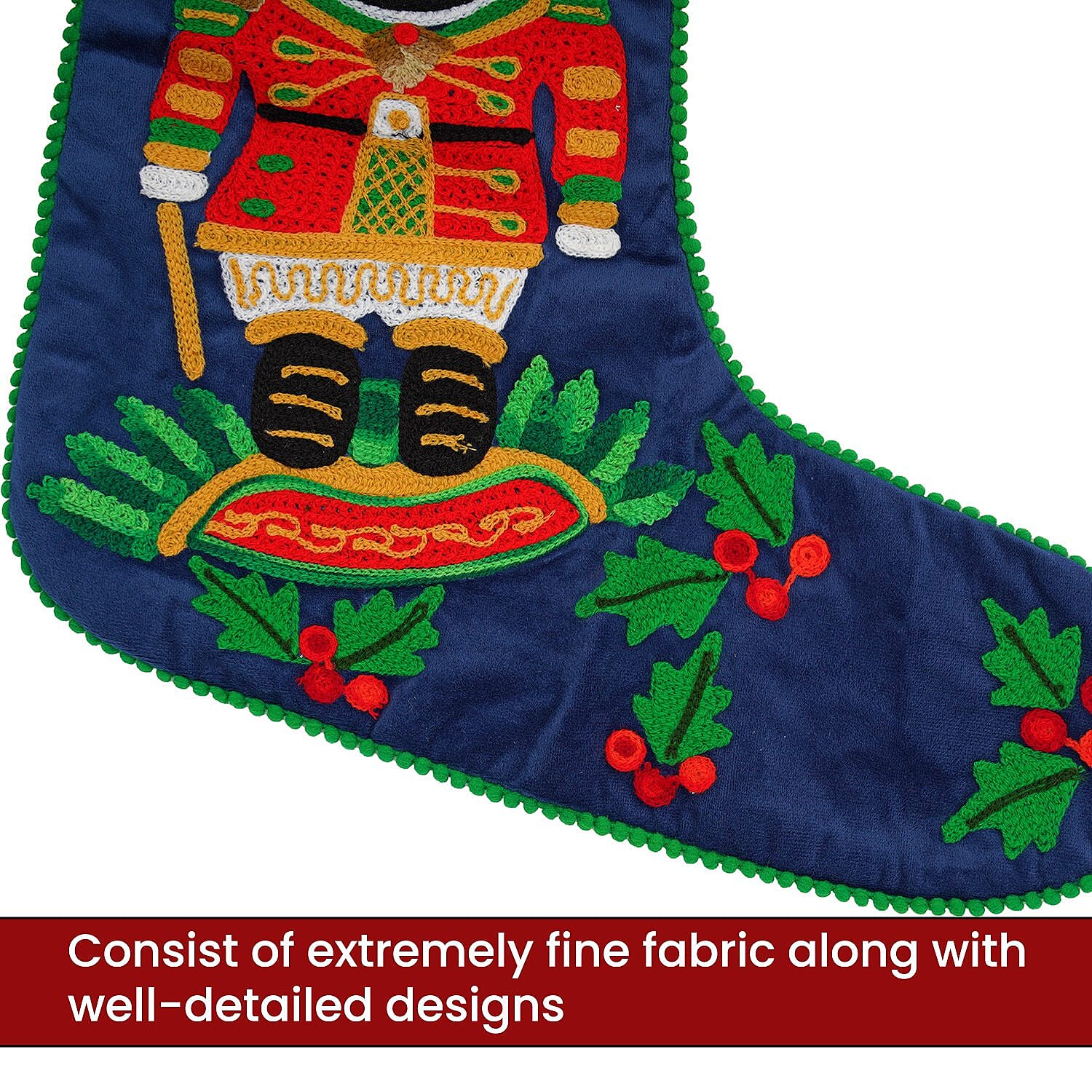 Hanging Decoration (Size 18x48x1 cm) - Red Wine & Blue