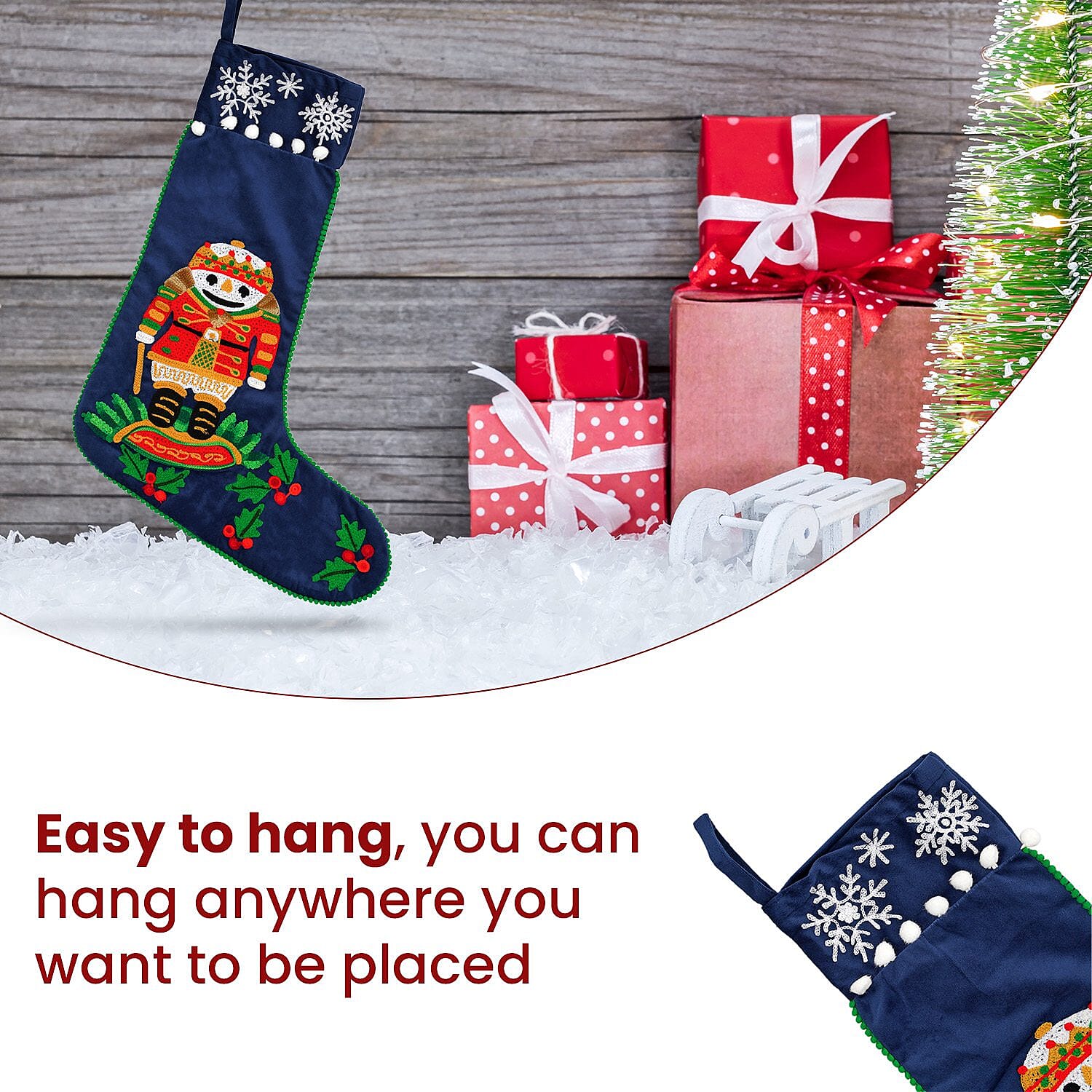 Hanging Decoration (Size 18x48x1 cm) - Red Wine & Blue