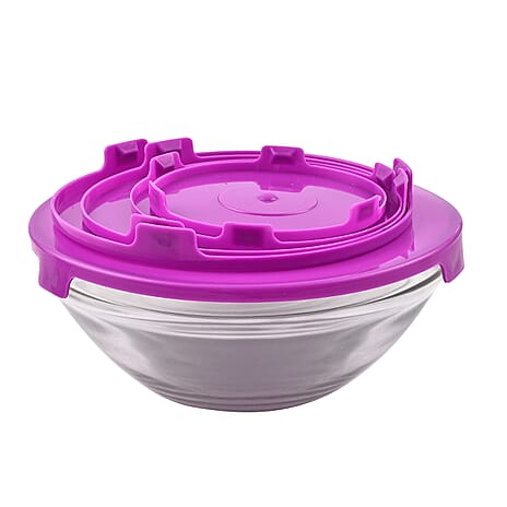 Set of Five Glass Storage Bowls