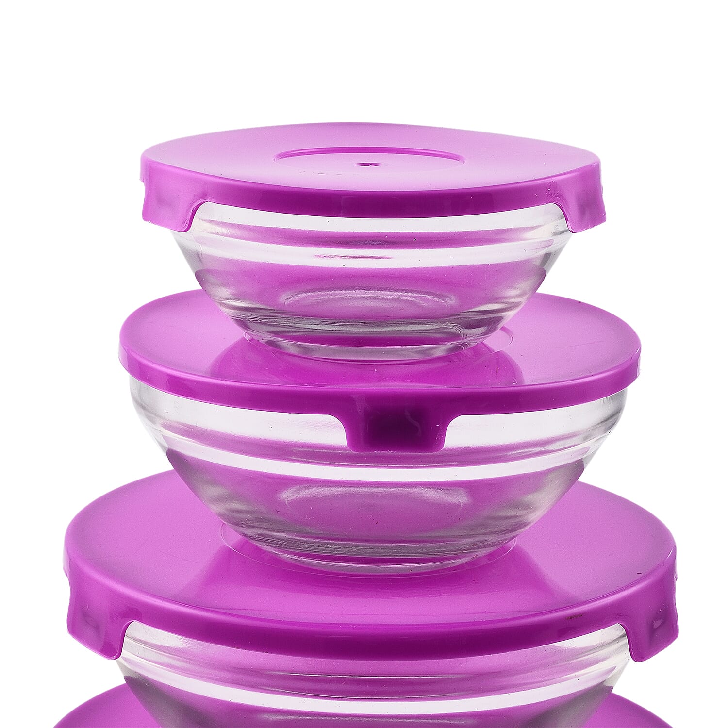 Set of Five Glass Storage Bowls