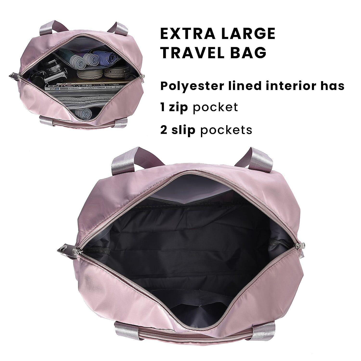 Foldable Waterproof Travel Bag - Dusky Pink