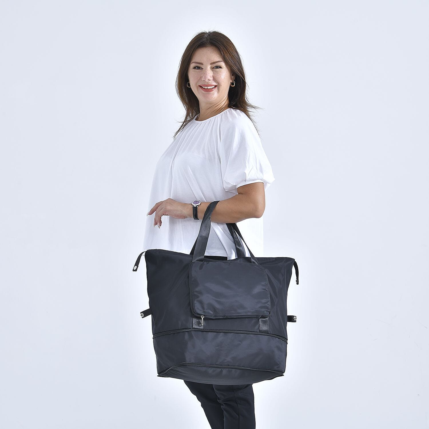 Foldable Waterproof Travel Bag (Size 40x28x23 Cm) - Black