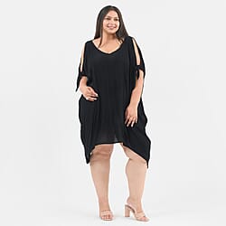 TAMSY Viscose Women Dress - Black