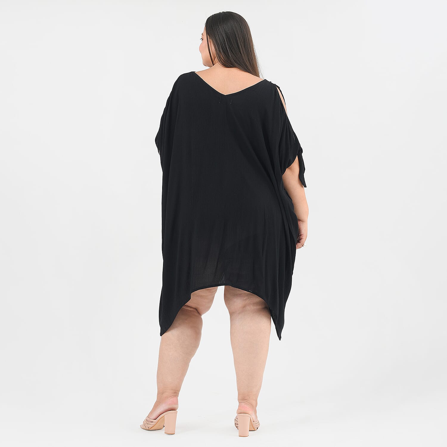 TAMSY Viscose Women Dress - Black