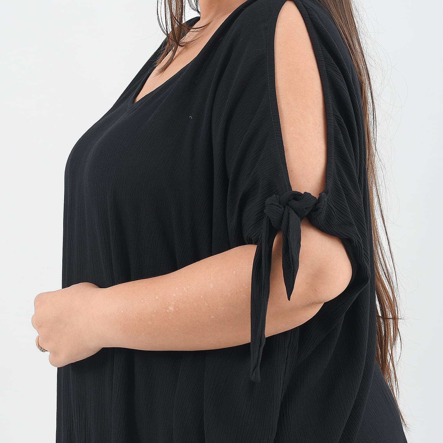 TAMSY Viscose Women Dress - Black