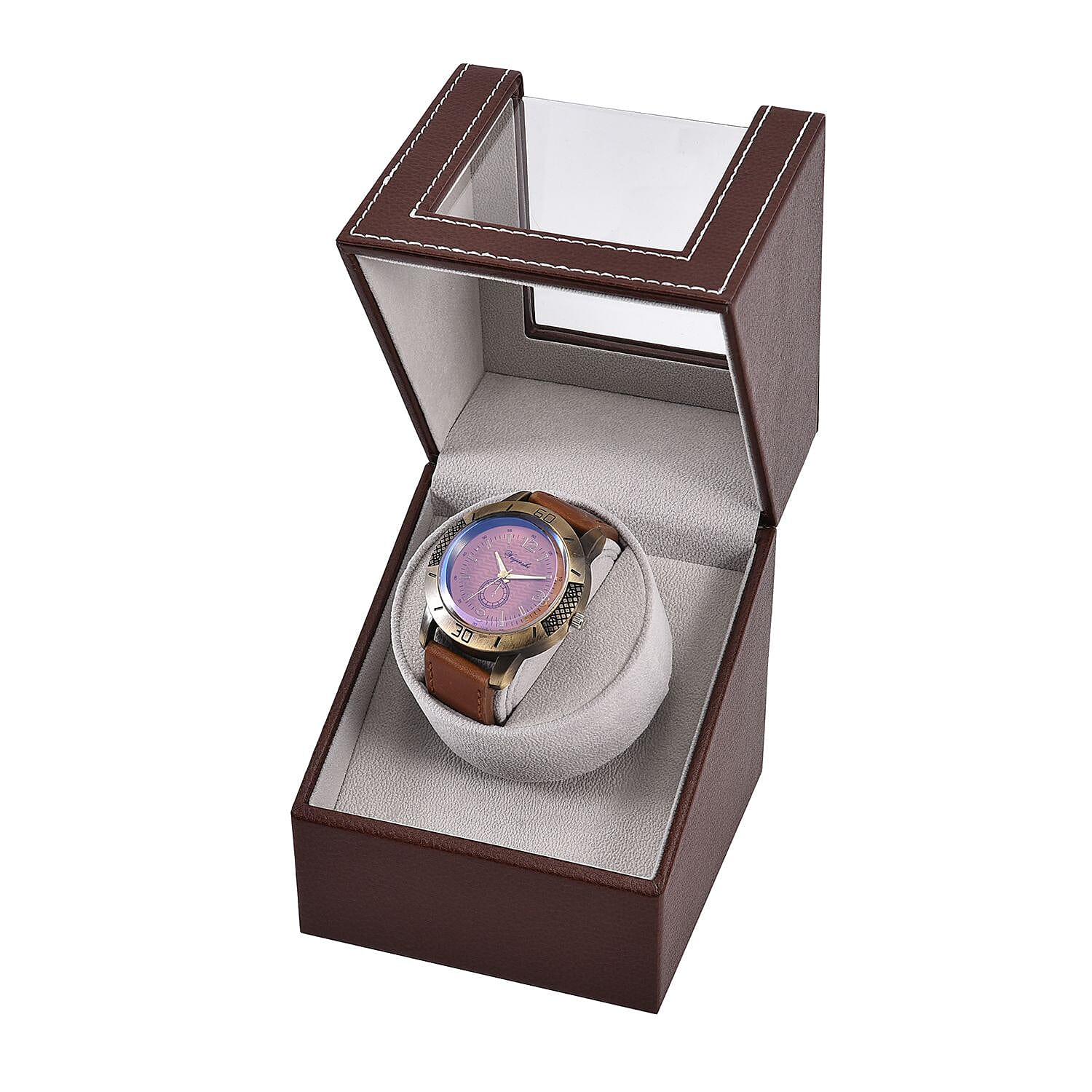 Luxury Edition Automatic Watch Winder Box (Size 16x13x12 cm) - Brown