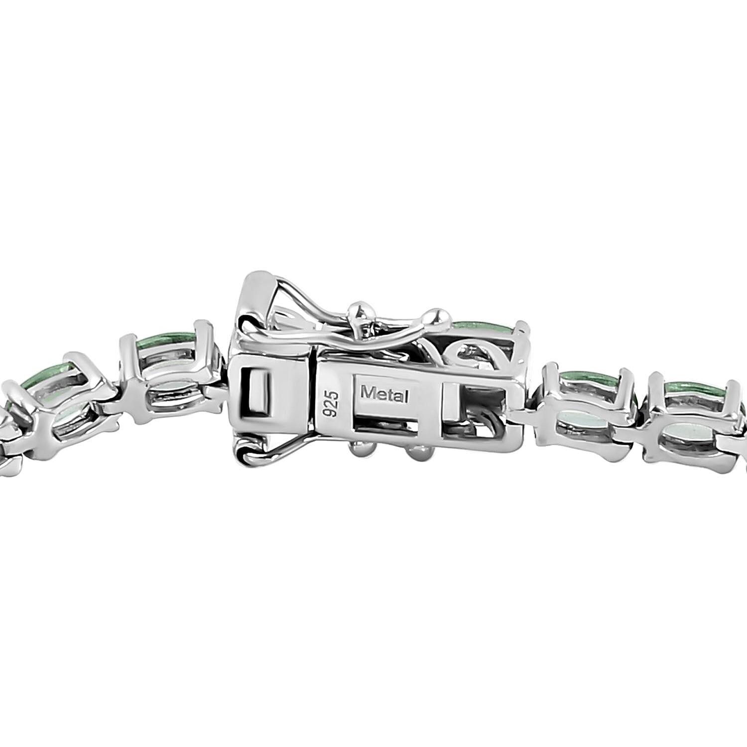 TJC Launch - Natural - Green Kyanite Bracelet (Size - 7) in Platinum Overlay Sterling Silver 10.69 Ct, Silver Wt. 8.01 Gms