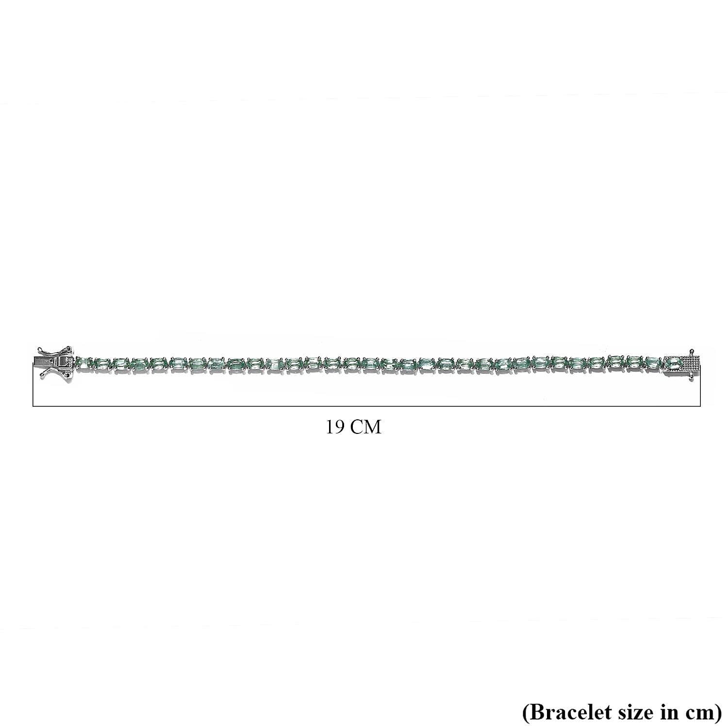 TJC Launch - Natural - Green Kyanite Bracelet (Size - 7) in Platinum Overlay Sterling Silver 10.69 Ct, Silver Wt. 8.01 Gms