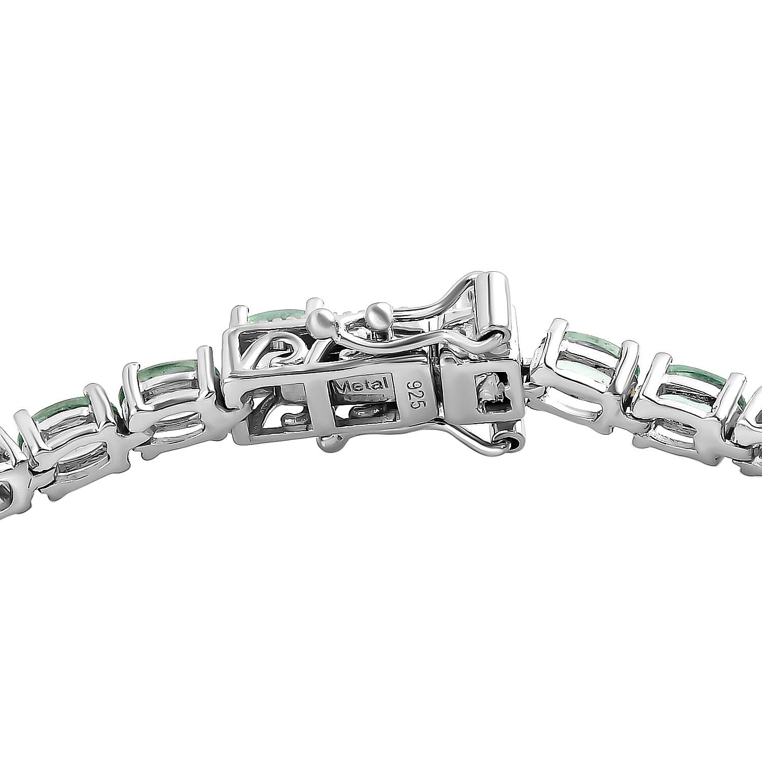 TJC Launch - Natural Green Kyanite Bracelet (Size - 7.5) in Platinum Overlay Sterling Silver 12.04 Ct, Silver Wt. 9.08 Gms