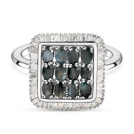 Alexandrite and Diamond Ring in Platinum Overlay Sterling Silver 1.25 Ct.