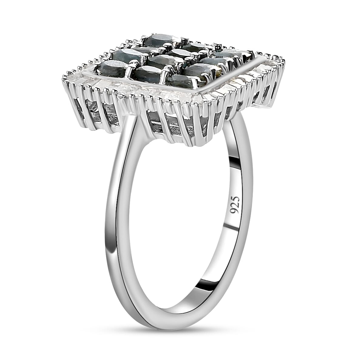 Alexandrite and Diamond Ring in Platinum Overlay Sterling Silver 1.25 Ct.